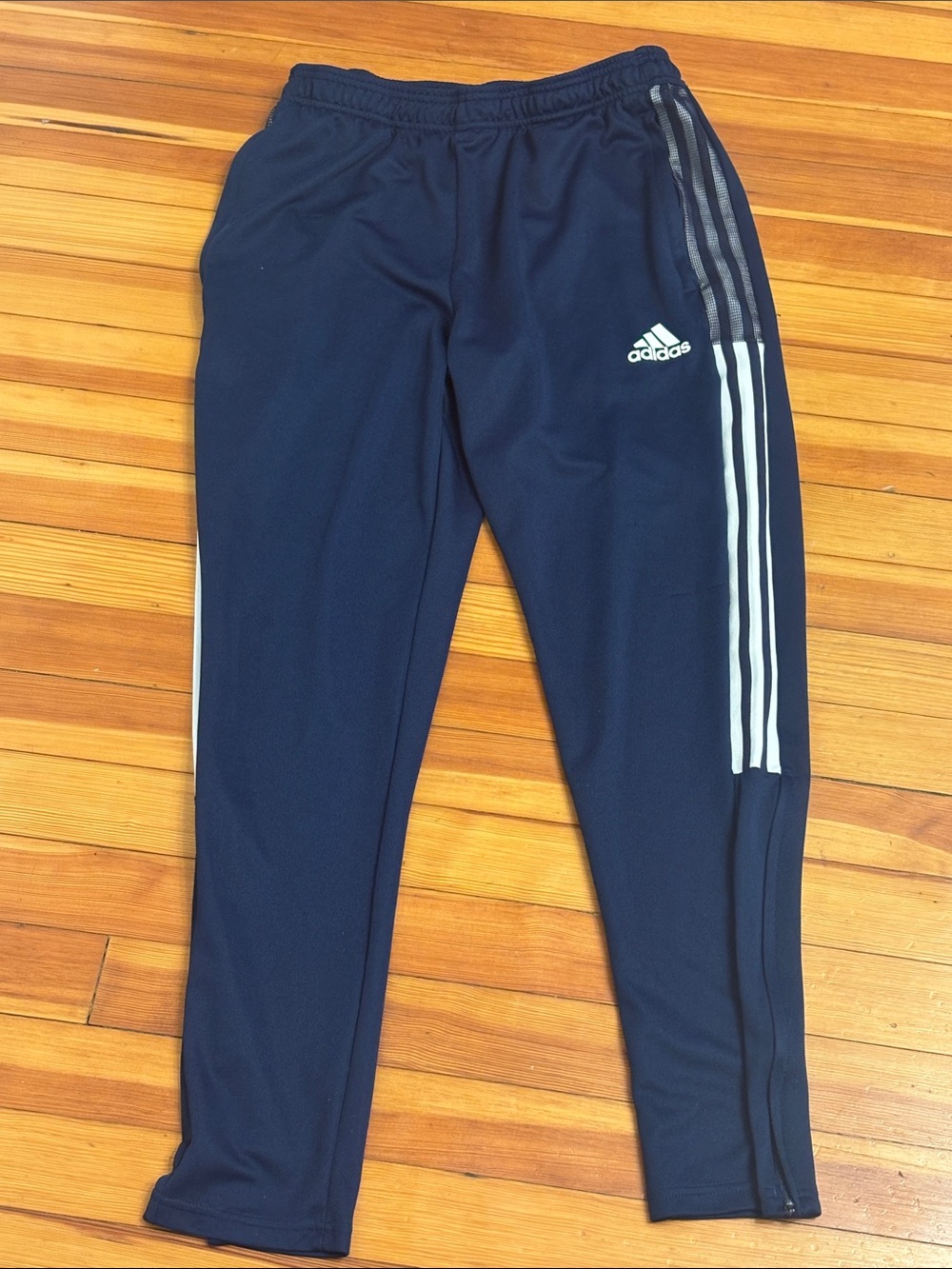 adidas Navy Joggers with White Side Stripes